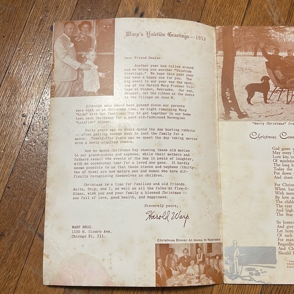 1953 Warp’s Yuletide Greetings Christmas songs and poems - Picture 3 of 16